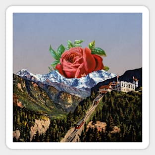 Roseway Funiculaire - Surreal/Collage Art Sticker